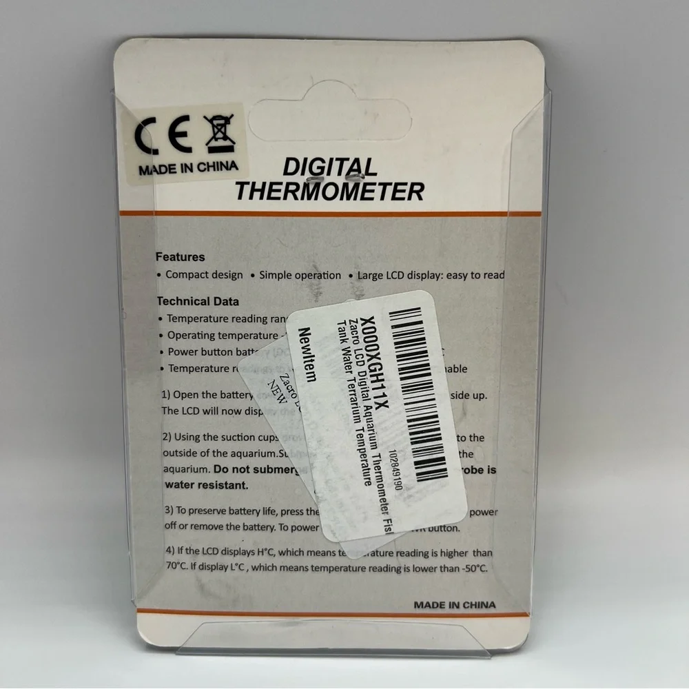 NWT Digital Aquarium Thermometer Fish Tank Water‎ Terrarium Temperature